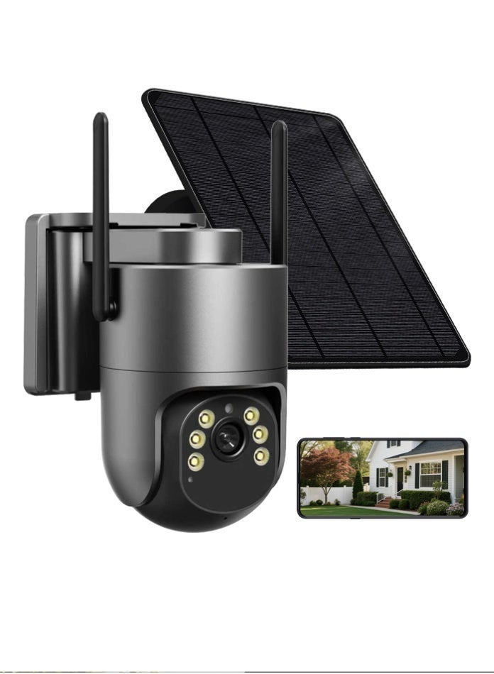 wosee 4G Solar Powered Security Camera - 2K/5MP PTZ Wireless Outdoor Surveillance, Color Night Vision, PIR Motion Detection, 2-Way Audio, IP66 Waterproof In-Build SIM & Trial Data Included - Image 2